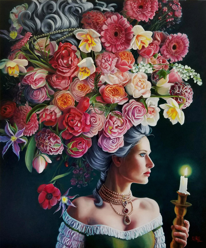Mademoiselle Lumiere Oil on Canvas by Karyn Hitchman 750x900mm